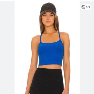 Beyond Yoga Spacedye Slim Racerback Cropped Tank Blue Size Small